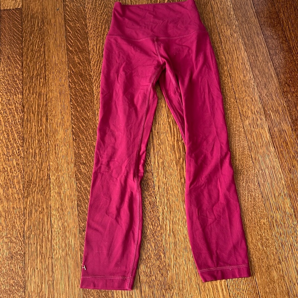 Dark red, Lululemon align leggings, 23 inch